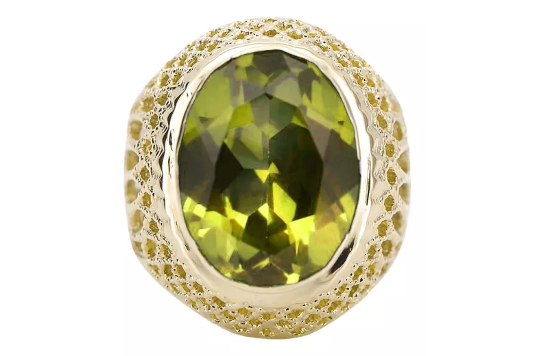 Yellow Peridot 14K Yellow gold Ring Vintage vrc089y